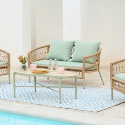 SALON 4 PCS COUSSINS VERTS