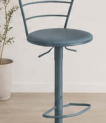 TABOURET METAL BLEU