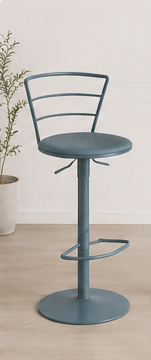 TABOURET METAL BLEU