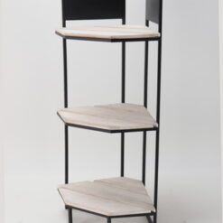 ETAGERE D'ANGLE NOIR/BOIS
