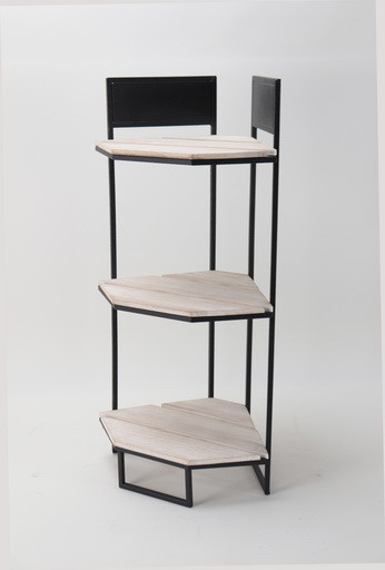 ETAGERE D'ANGLE NOIR/BOIS