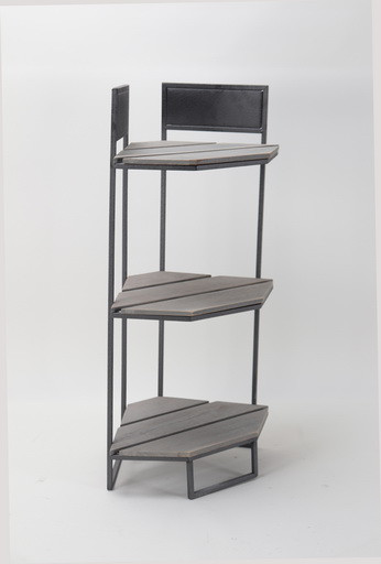 ETAGERE D'ANGLE NOIR/BOIS