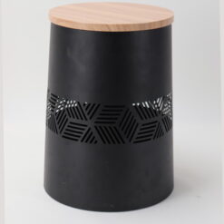 TABOURET METAL NOIR/BOIS