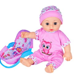 POUPON 35CM + SIEGE ENFANT