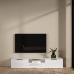 MEUBLE TV BLANC BRILLANT