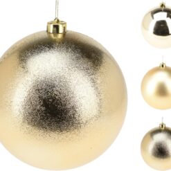 BOULE DE NOEL 250 MM OR 3 ASS