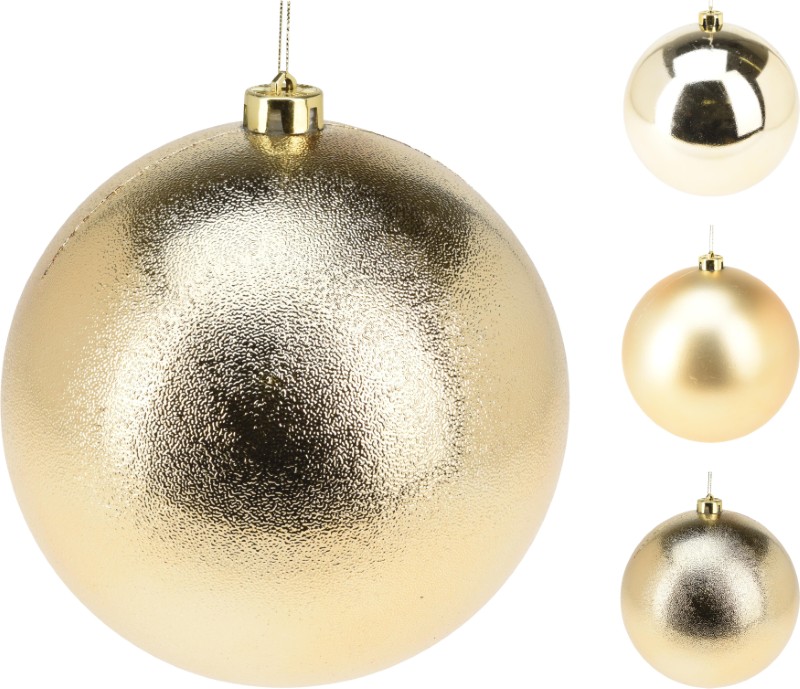 BOULE DE NOEL 250 MM OR 3 ASS