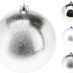 BOULE DE NOEL 250 MM ARGENT 3