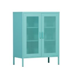 MEUBLE METAL 2 PORTES GRILLAGEES - 3 Coloris