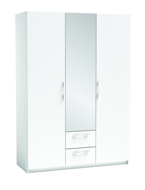 ARMOIRE 3 PORTES 2 TIROIRS + MIROIR