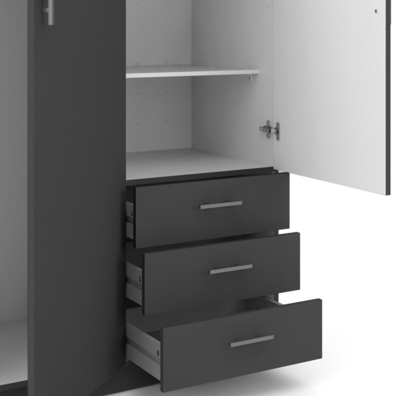 ARMOIRE 3 PORTES 3 TIROIRS TAHITI PAS CHER