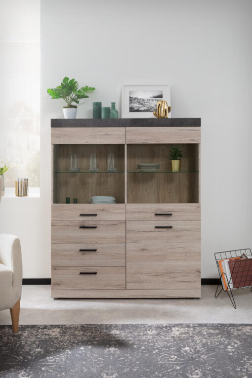 BUFFET HAUT - 3 PORTES / 3 TIROIRS
