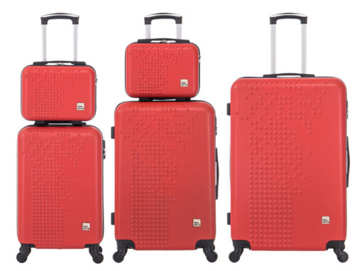 VALISE PIXELI ROUGE - 3 tailles