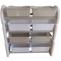 Etagere 8 compartiments grise