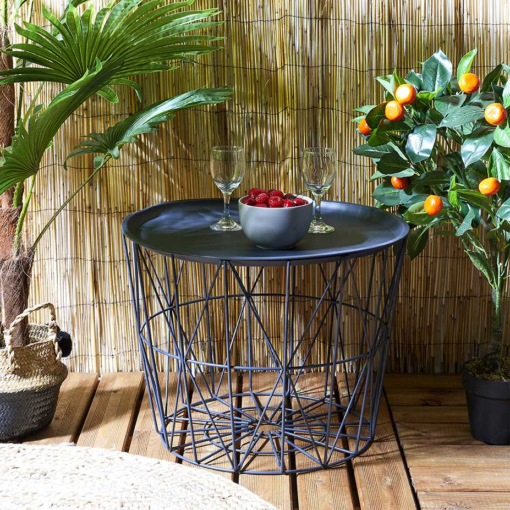 TABLE FILIAIRE METAL GRIS