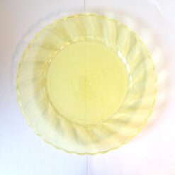 10 ASSIETTES PLASTIQUE TRANSPARENT JAUNE